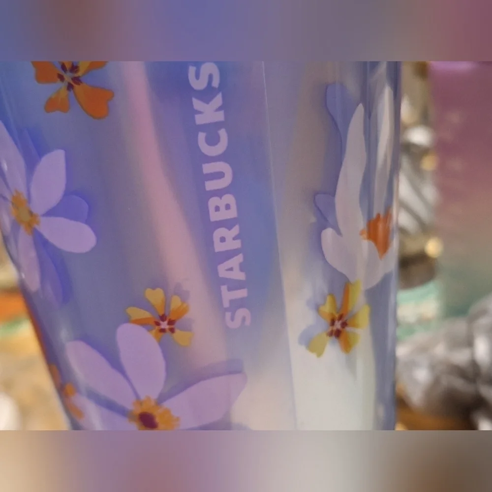 Starbucks  2024 Blue Dichronic Magnolia and FlowersTumbler